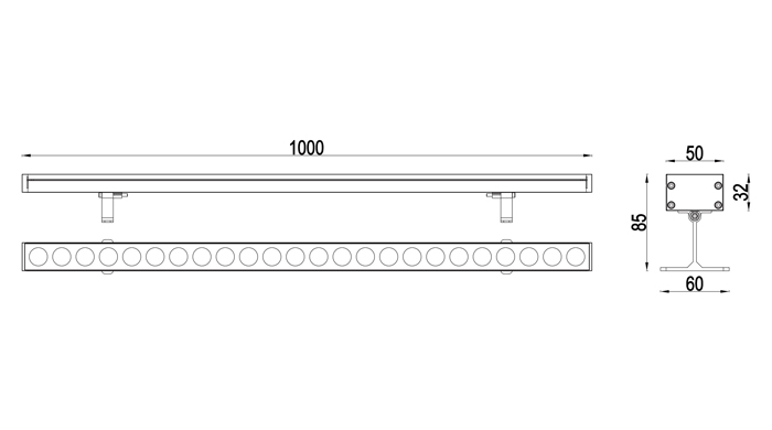 LED wall washer light